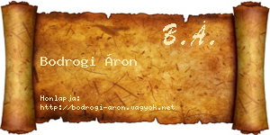 Bodrogi Áron névjegykártya
