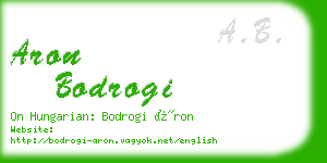 aron bodrogi business card